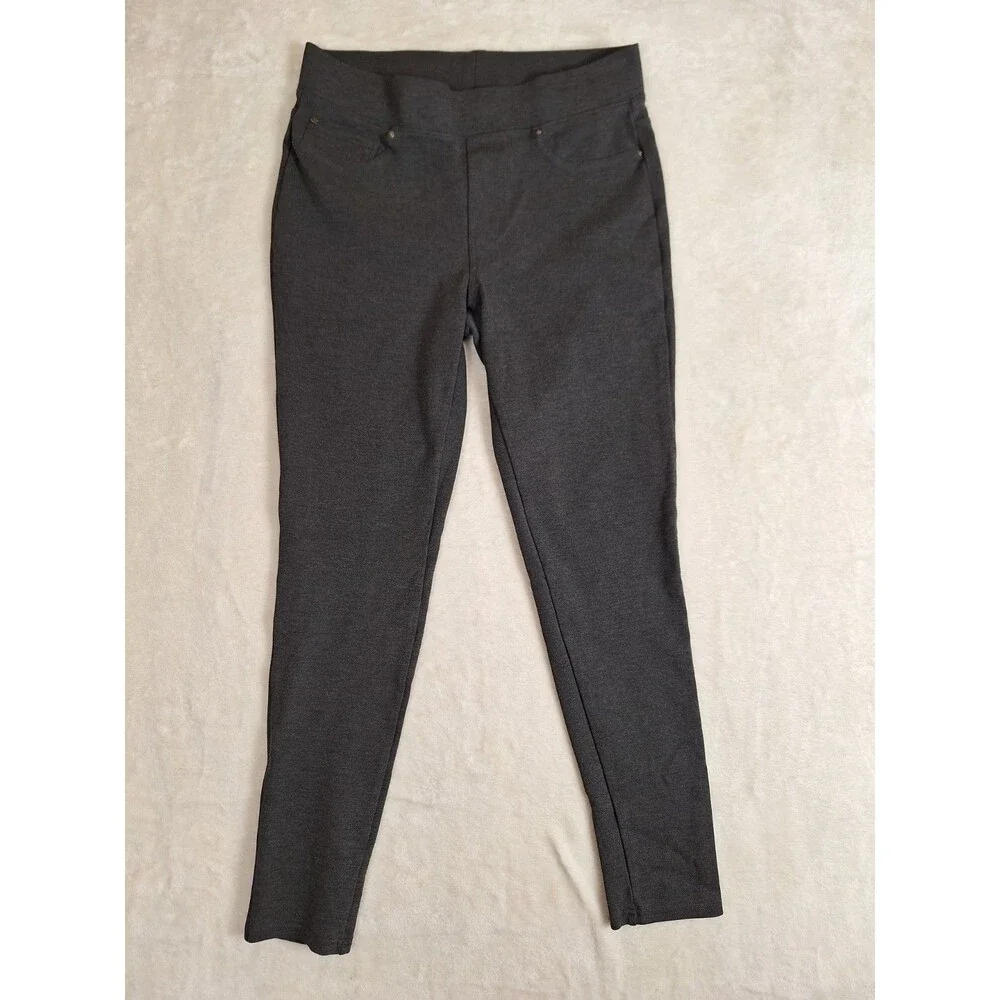 Seven7 Pull On Legging Womens Medium Dark Gray Stretch Activewear Pockets 30x27